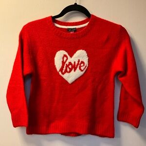 ✨Vince Camuto Girl's Long Sleeve Soft Knit Valentine's Day Sweater Small 6/6X